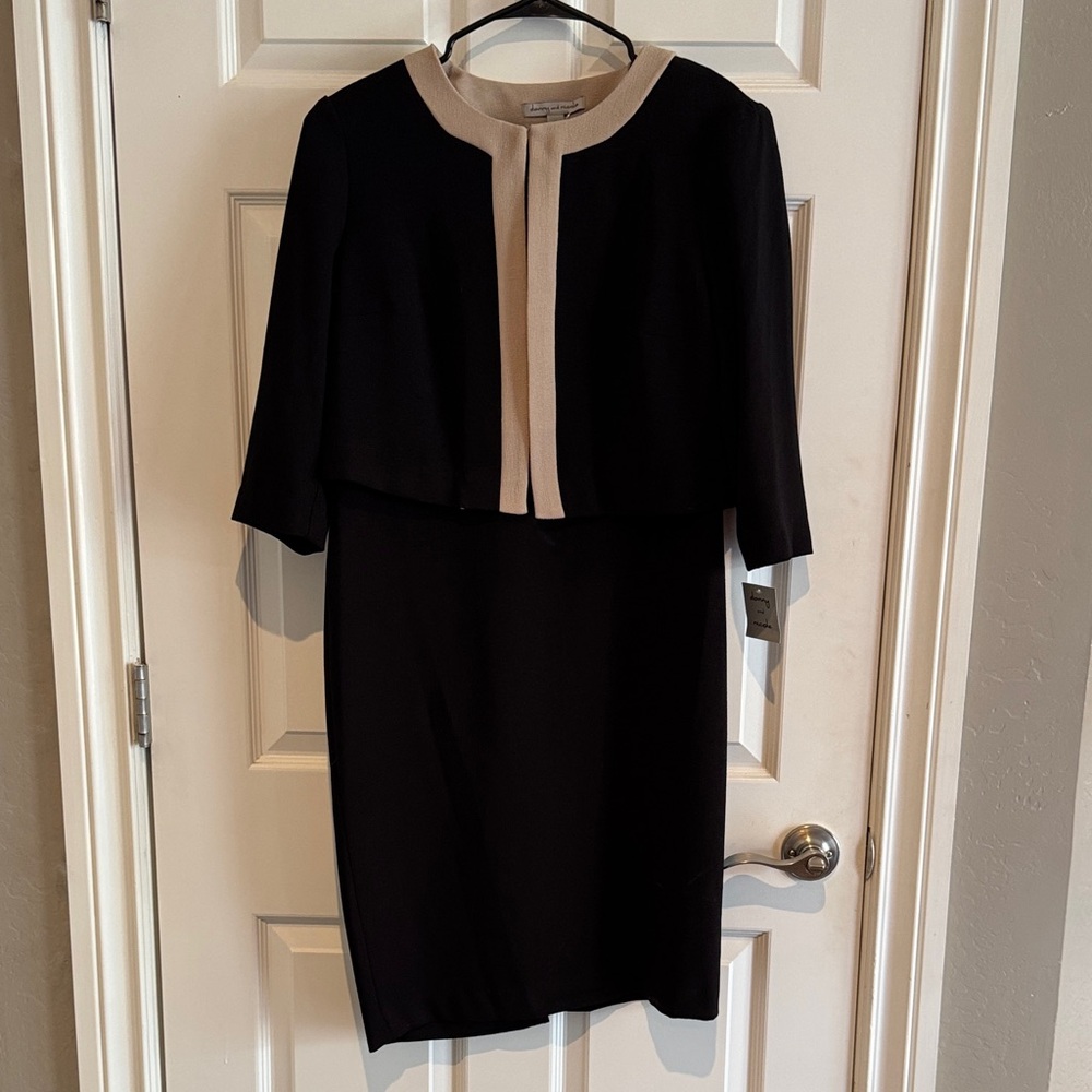 Elegant Black and Tan Women's Two Piece Dress/Business Suit